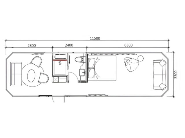 Space series capsule house: S-38 38m2